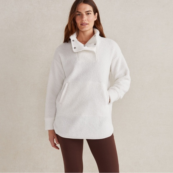 Haven Well Within Sherpa Snap Collar Puollver Sweater in White Sz M - Picture 3 of 10